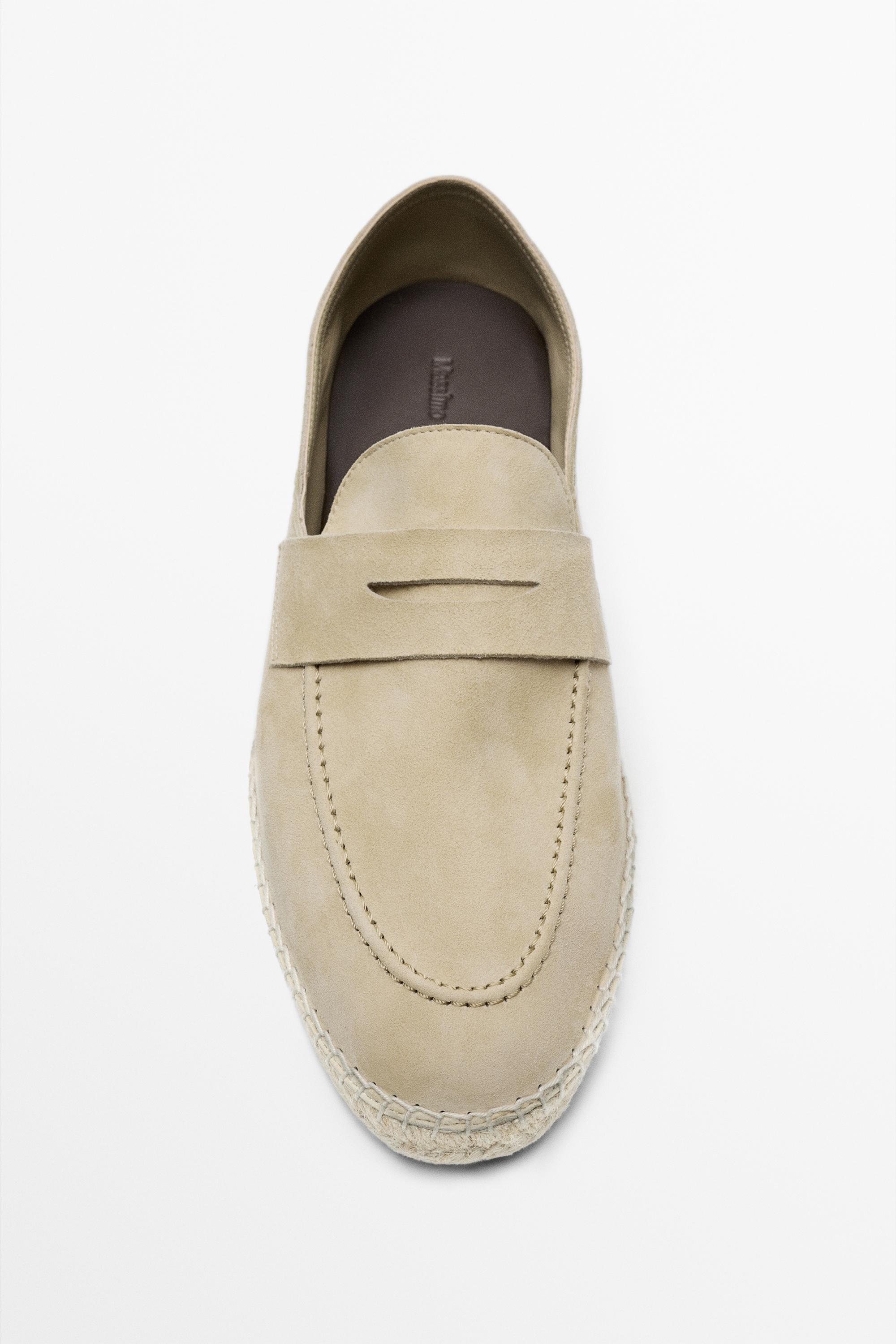 Suede penny strap espadrilles